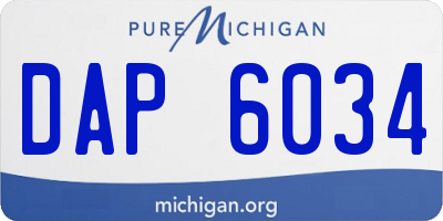 MI license plate DAP6034