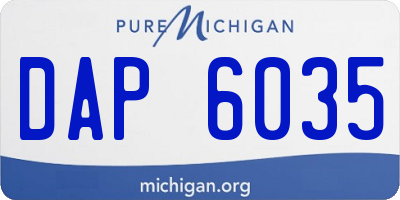 MI license plate DAP6035
