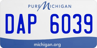 MI license plate DAP6039