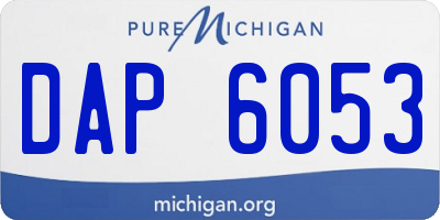 MI license plate DAP6053