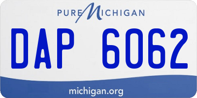 MI license plate DAP6062