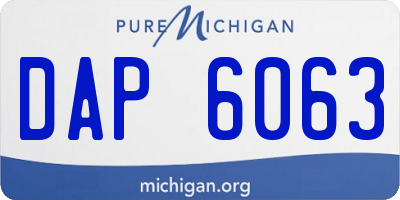 MI license plate DAP6063