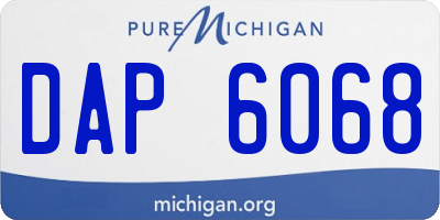 MI license plate DAP6068