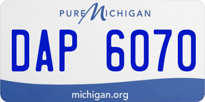 MI license plate DAP6070