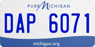 MI license plate DAP6071