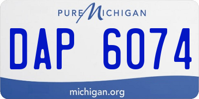 MI license plate DAP6074