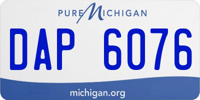 MI license plate DAP6076