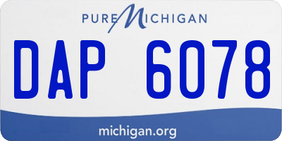 MI license plate DAP6078