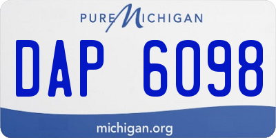 MI license plate DAP6098