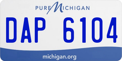MI license plate DAP6104