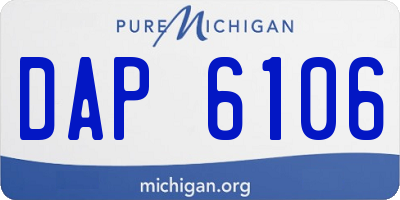 MI license plate DAP6106