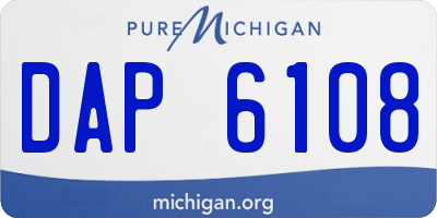 MI license plate DAP6108
