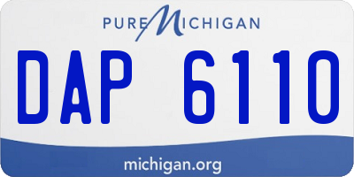 MI license plate DAP6110