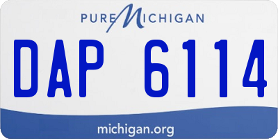 MI license plate DAP6114