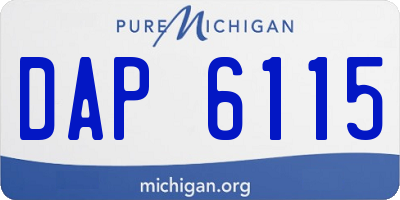MI license plate DAP6115