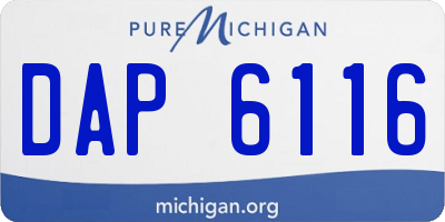MI license plate DAP6116