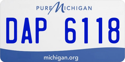 MI license plate DAP6118