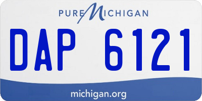 MI license plate DAP6121