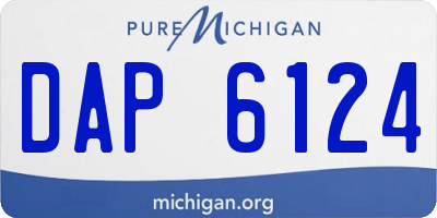 MI license plate DAP6124
