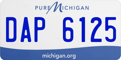 MI license plate DAP6125
