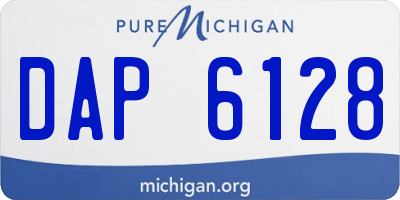 MI license plate DAP6128