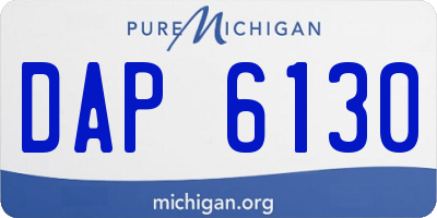 MI license plate DAP6130