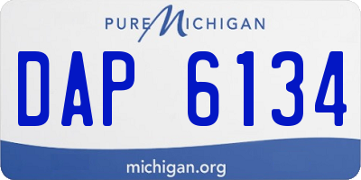 MI license plate DAP6134