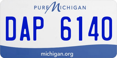 MI license plate DAP6140