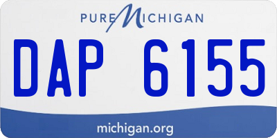 MI license plate DAP6155
