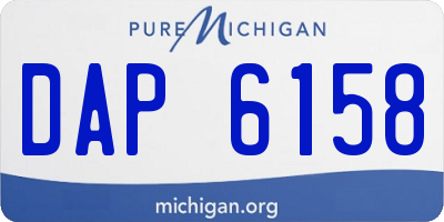 MI license plate DAP6158