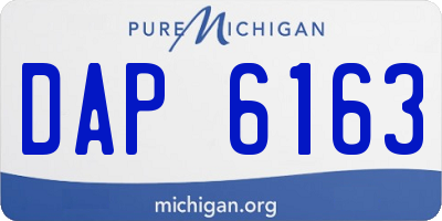 MI license plate DAP6163