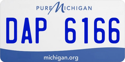MI license plate DAP6166