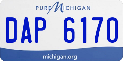 MI license plate DAP6170