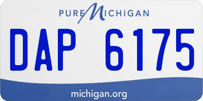 MI license plate DAP6175