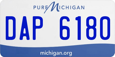 MI license plate DAP6180