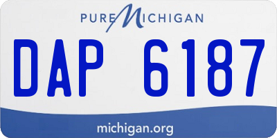MI license plate DAP6187