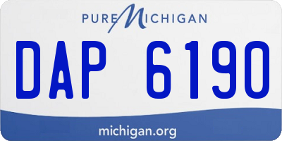 MI license plate DAP6190