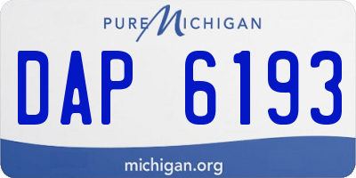 MI license plate DAP6193