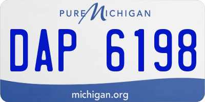 MI license plate DAP6198