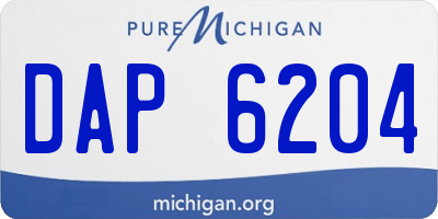 MI license plate DAP6204