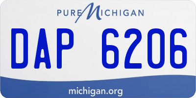 MI license plate DAP6206