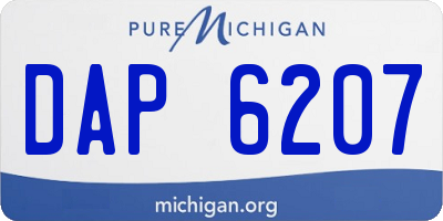 MI license plate DAP6207
