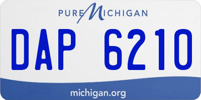 MI license plate DAP6210