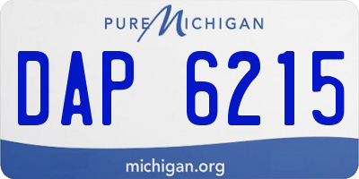 MI license plate DAP6215