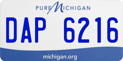 MI license plate DAP6216