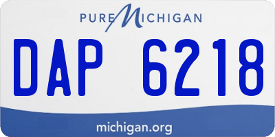 MI license plate DAP6218