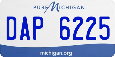 MI license plate DAP6225
