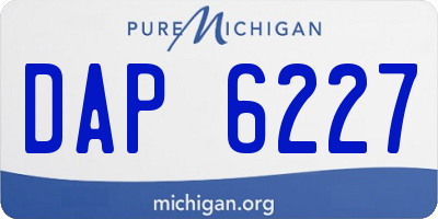 MI license plate DAP6227