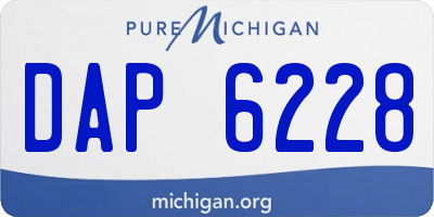 MI license plate DAP6228
