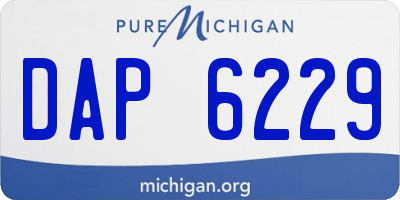 MI license plate DAP6229